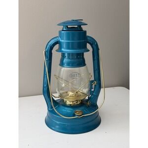 Dietz No. 8 Air Pilot Hurricane Lantern Metallic Blue Vintage Style Oil Lamp